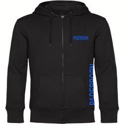 multifanshop® Kapuzen Sweatshirt Jacke - Paderborn - Brust & Seite - Druck blau