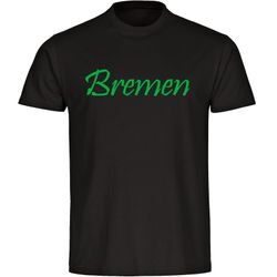 multifanshop Herren T-Shirt - Bremen - Schriftzug - Druck grün - Männer