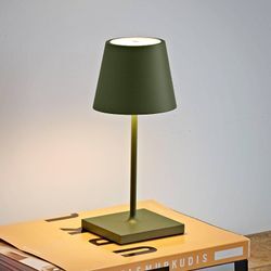 LED-Akkutischlampe Nuindie mini, USB-C, tannengrün, dimmbar