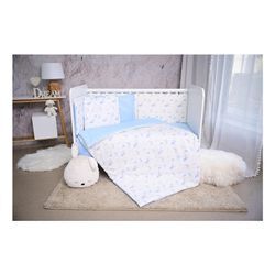 Lorelli Babybettwäsche Set Smile 6-teilig Decke 140x95 Kissen 43x35 Bett 120x60 blau