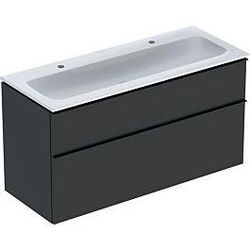 Geberit iCon Möbel-Waschtischset 502334JK1 120x63x48cm, weiß/KeraTect, Korpus/Front/Griff lava matt