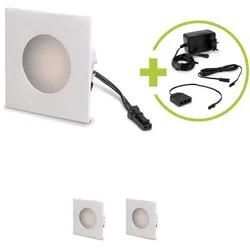 LED Mini Einbauspot eckig 1.2W 12V IP20 Ausschnitt Ø32mm - Lichtfarbe: Neutralwe...