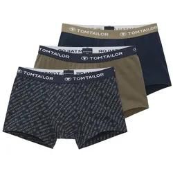 TOM TAILOR Herren Kurze Boxer im 3er-Pack, blau, Logo Print, Gr. 4