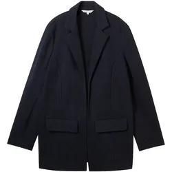 TOM TAILOR Damen Blazer mit Struktur, blau, Uni, Gr. M