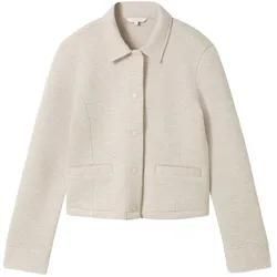 TOM TAILOR Damen Piqué Blazer Jacke, weiß, Uni, Gr. XL