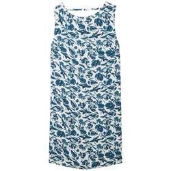 TOM TAILOR Damen Ärmelloses Kleid mit LENZINGTM ECOVEROTM, blau, Gemustert, Gr. 36