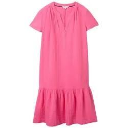 TOM TAILOR Damen Musselin Kleid, rosa, Uni, Gr. 36