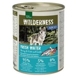 REAL NATURE WILDERNESS Nassfutter für Hunde Adult Fresh Water Hering, Lachs & Ente 24x800 g