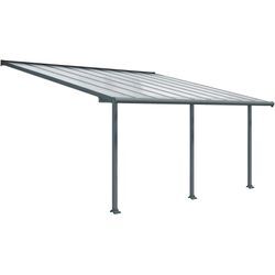 Terrassendach PALRAM - CANOPIA "Olympia 3x5.4", grau, B:546cm T:295cm, Aluminium, Polycarbonat (PC), Terrassenüberdachungen, BxT: 546x295 cm