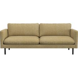 3,5-Sitzer FLEXLUX "Bolzano, Megasofa, aktuelles Design", gelb (mustard gelb), Sofas, B/H/T: 207cm x 61cm x 90cm, Bouclé, 62% Polyester, 17% Cotton, 14% Viscose, 7% Linen, sehr bequem durch Kaltschaum, im Sitz, lose Sitz -& Rückenkissen, B:207cm H:61cm T:90cm