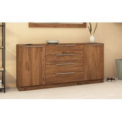 Kommode BORCHARDT MÖBEL "Oliva", braun (eichefarben vintage), B:166cm H:78cm T:35cm, Holzwerkstoff, Sideboards, Breite 166 cm, mit 4 Schubkästen