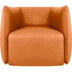 Sessel EGOITALIANO "Ludo Loungesessel, Designsessel, Clubsessel, elegant und zeitlos" Gr. Leder BULL, B/H/T: 80cm x 68cm x 80cm, orange Einzelsessel mit tollem Sitzkomfort, Solitärsessel