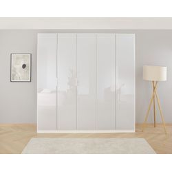 Drehtürenschrank RAUCH "Kleiderschrank Schrank Garderobe KOLUNA mit hochwertiger Glasfront", weiß (alpinweiß, glas kristallweiß), B:226cm H:210cm T:54cm, Holzwerkstoff, Schränke, inkl. 2 Innenschubladen sowie extra Einlegeböden MADE IN GERMANY