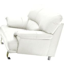 Sessel TRENDMANUFAKTUR "Cecilia, Loungesessel im italienischen Design, hoher Sitzkomfort", weiß (altweiß), B:112cm H:87cm T:89cm, Microfaser PRIMABELLE (100% Polyester), NaturLEDER (echtes Rindsleder) in Sitz und Rücken. Korpus in passendem Kunstleder SOFTLUX bezogen, Luxus-Microfaser ALCAZAR (100% Polyester), NaturLEDER: Bitte beachten Sie, dass Lederbezüge mehr Nähte aufweisen als Stoffbezüge., 