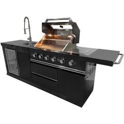 Gasgrill BUSCHBECK "Outdoorküche Cambridge", schwarz, B:262cm H:119cm T:60cm, Grills, Outdoorküche