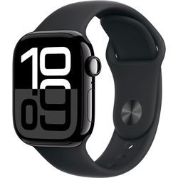 Smartwatch APPLE "Watch Series 10 Aluminium", schwarz (schwarz, schwarz), Smartwatches, 42mm, Cellular, S/M, Sport Band