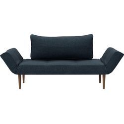 Schlafsofa INNOVATION LIVING ™ "Zeal Designsofa mit verstellbaren Armlehnen", blau (tiefblau), B:200cm H:61cm T:70cm, Web SOFT (100% Polyester), Web fein FLASHTEX (100% Polyester), Web grob TWIST (100% Polypropylen), Web fein NIST (96% Polyester, 4% Leinen), Sofas, im Scandinavian Design, Styletto Beine, inklusive Rückenkissen