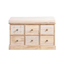 Bank HEINE HOME, beige (natur, weiß), B:78cm H:50cm T:35cm, Holz, MDF, Sitzbänke