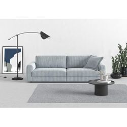 Big-Sofa TRENDMANUFAKTUR "Bourbon, Designsofa", grau, B:264cm H:84cm T:111cm, 88% Polyester, 12% Polyacryl, Sofas, mit extra hohem Sitzkomfort, in trendigem Cord Bezug erhältlich