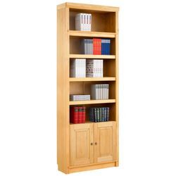 Bücherregal HOME AFFAIRE "Soeren", braun (gelaugt, geölt), B:80cm H:220cm T:35cm, Regale, aus massiver Kiefer, Höhe 220 cm, mit 2 Holztüren, viel Stauraum