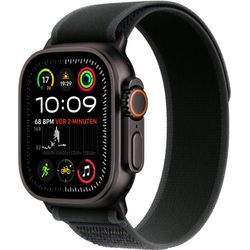 Smartwatch APPLE "Watch Ultra 2 (2024) GPS + Cellular", schwarz, Smartwatches, 49mm, Cellular, S/M, Trail Loop