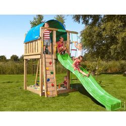 Spielturm JUNGLE GYM "Jungle Villa" Spieltürme beige (natur) Kinder BxTxH: 170x392x274 cm