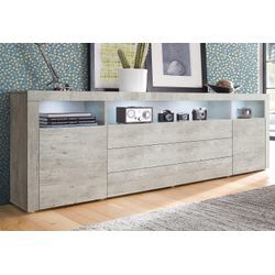 Sideboard BORCHARDT MÖBEL "Santa Fe", grau (beton, optik), B:200cm H:72cm T:35cm, Holzwerkstoff, Spanplatte, Sideboards, Breite 200 cm