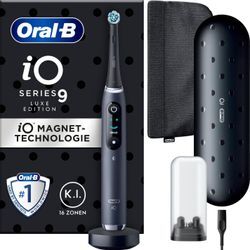 Elektrische Zahnbürste ORAL-B "iO 9 Luxe Edition", schwarz (schwarz onyx), ElektrozahnbürstenB:3cm H:25cm T:3cm, Kunststoff, mit Magnet-Technologie, 7 Putzmodi, Farbdisplay & Lade-Reiseetui, B:3cm H:25cm T:3cm