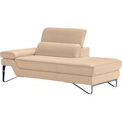 Ottomane EGOITALIANO "Princess, elegantes Designsofa mit erstklassigem Sitzkomfort", beige (champagner), B:177cm H:95cm T:108cm, Leder u00bbBULLu00ab (echtes Rindsleder). Geschliffenes, pigmentiertes und behandeltes Rindsleder mit einer Dicke von 1, 3-1, 5 mm. Dieses Leder zeigt eine ziemlich weiche Hand mit einem halb undurchsichtigen Aussehen. Es handelt sich um ein geschütztes Leder. Eine leich