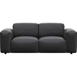 2-Sitzer FLEXLUX "Lucera Sofa, super bequem durch hochwertigen Sitzaufbau mit Kaltschaum", schwarz (deep schwarz), B:187cm H:73cm T:102cm, 100% Echteder, Sofas, Designsofa, modern & anschmiegsam