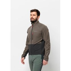 Fahrradjacke JACK WOLFSKIN "MOROBBIA JKT M", Herren, Gr. L (52), braun (cold, coffee), 1. OBERSTOFF 100% POLYESTER 2. OBERSTOFF 91% POLYAMID, 9% ELASTHAN FUTTER 100% POLYESTER, Jacken