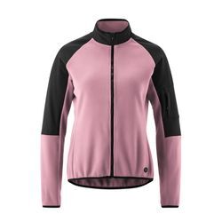 Radtrikot GONSO "Adventure Jersey Fleece W", Damen, Gr. 36, rosa (babyrosa), 100% Polyester (Recycelt), hoch geschlossener Ausschnitt, Langarm, Trikots, Damen Fahrradtrikot langarm, weiches Fleece-Material, Full-Zip Trikot