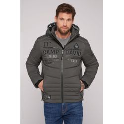 Winterjacke CAMP DAVID, Herren, Gr. XXXL, grau, Material: 100% Polyester, Futter Rumpf: 100% Polyamid, Futter Kapuze+ Ärmel: 100% Polyester, Füllung: 100% Polyester, bestickt, casual, lässig geschnitten normal, Langarm eingesetzt Rippbündchen, Jacken, mit Stickerei