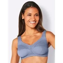 Sport-BH Gr. 100, Cup C, blau (taubenblau), Damen, 36% Polyester, 35% Polyamid, 24% Baumwolle, 5% Elasthan, BHs