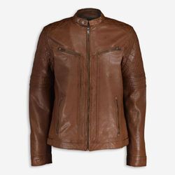 Cognacbraune Lederjacke