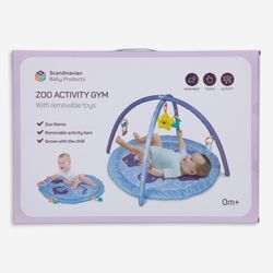 Hellblaue Zoo Activity Gym Baby-Spielmatte