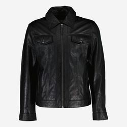 Schwarze Lederjacke