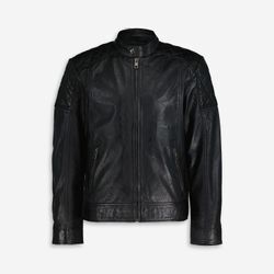 Schwarze Lederjacke