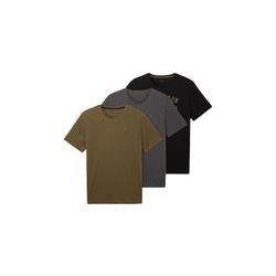 TOM TAILOR Herren T-Shirts im Dreierpack, schwarz, Logo Print, Gr. XXL