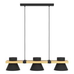 Hängeleuchte EGLO "MACCLES" Lampen braun (schwarz, braun) Pendelleuchte, Esszimmerlampe, Holz und Metall, Schwarz, Hängeleuchte