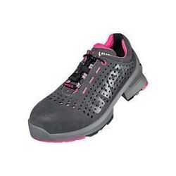 uvex ESD-Damen-Sicherheitshalbschuh 1 ladies, S1 SRC, gelocht, atmungsaktiv, Weite 10, grau-pink, Größe 42