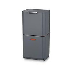 Abfallsammler Intelligent Waste Totem, rechteckig, Fach + Schublade, 60 l, mit Deckel, Edelstahl, graphite