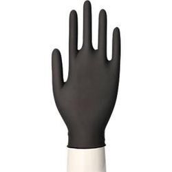 Einmalhandschuhe WORK-INN, für links & rechts, puderfrei, nicht steril, lebensmittelgeeignet, Größe XL, Naturlatex, schwarz, 100 Stück