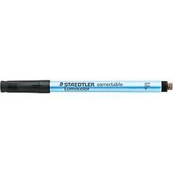 Folienstifte Staedtler Lumocolor® correctable 305, Linienbreite F, trocken abwischbar, 10 St., schwarz