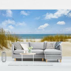 Fototapete Nordsee - Strand an der Nordsee - Vliestapete Breit Größe HxB: 255cm x 384cm