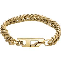 Armband DIESEL "Schmuck Geschenk Edelstahl Armschmuck Armkette CHAIN, DX1511710", gold (gelbgoldfarben), Armbänder, Edelstahl