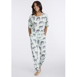 VIVANCE DREAMS Pyjama mehrfarbig Gr. 32/34 für Damen. Rundhals und Print, Allover-Druck. Loose Fit. Nachhaltig.