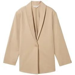 TOM TAILOR Damen Basic Blazer, braun, Uni, Gr. XL