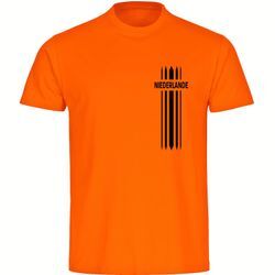 multifanshop Herren T-Shirt - Niederlande - Streifen - Druck schwarz - Männer