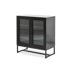 Sideboard mit Glastüren - Schwarz